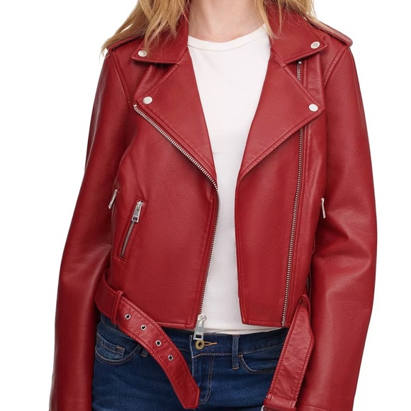 Levi's Jackets & Blazers - Red  faux leather Levi’s jacket size xl not worn